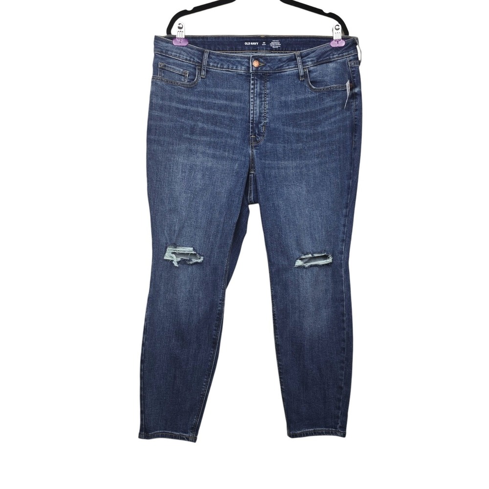 Old Navy Womens Blue Rockstar Super Skinny High Rise Jeans Size 20 Short NWT